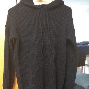 Almost Famous Black Hooded Sweater Dress